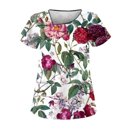 BIZIZA Scrub Tops Women Dressy Printed Plus Size Scrubs with Two Pocket Short Sleeve V Neck Spring Womens Tops Tee Shirts Hot Pink XL
BIZIZA Scrub Tops Women Dressy Printed Plus Size Scrubs with Two Pocket Short Sleeve V Neck Spring Womens Tops Tee Shirts Hot Pink XL