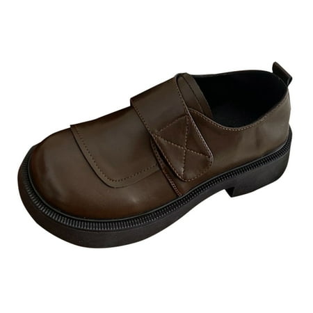 ZHAGHMIN Dark Brown Shoes For Women Large Head Small Leather Shoes Women Soft Soles Retro Small Design Japanese Round Head Single Shoes Lefu Shoes Long Slip Low Heel Shoes For Women Casual Sandals F
ZHAGHMIN Dark Brown Shoes For Women Large Head Small Leather Shoes Women Soft Soles Retro Small Design Japanese Round Head Single Shoes Lefu Shoes Long Slip Low Heel Shoes For Women Casual Sandals F