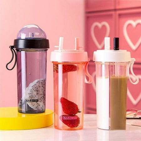 420Ml Drinking Bottle Double Side Use Cup Double Straws Couple Bottle Travel Black
420Ml Drinking Bottle Double Side Use Cup Double Straws Couple Bottle Travel Black