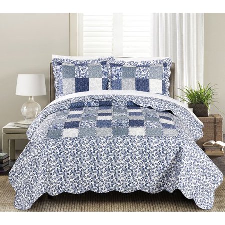 Morgan Home Joyanna Indigo 2-3 Piece Quilt Set