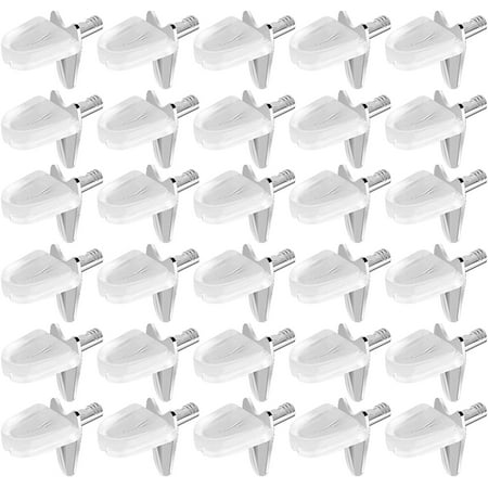 Pack of 30 Shelf Brackets Glass Shelf Supports Plastic with Steel Pin L-Shaped Clips Invisible Shelf Bracket for Cupboard Bookshelf Furniture Support 3 mm
Pack of 30 Shelf Brackets Glass Shelf Supports Plastic with Steel Pin L-Shaped Clips Invisible Shelf Bracket for Cupboard Bookshelf Furniture Support 3 mm