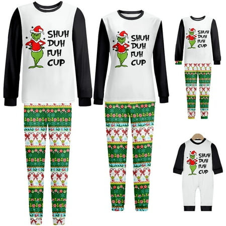 Matching Family Pajamas Sets Christmas PJ‘s with Letter and Plaid Printed Long Sleeve Tee and Bottom Loungewear
Matching Family Pajamas Sets Christmas PJ‘s with Letter and Plaid Printed Long Sleeve Tee and Bottom Loungewear