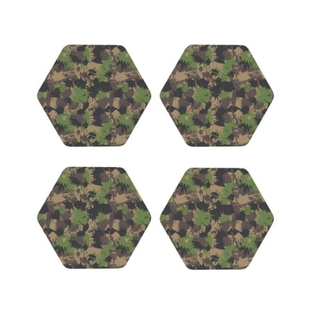 Leather Coasters Set of 4 - Green Gray Camouflage Lightweight Non-Slip Drink Coasters for Desk Anti-Scalding Desk Cup Coasters for Office Table Decor Hexagon
Leather Coasters Set of 4 - Green Gray Camouflage Lightweight Non-Slip Drink Coasters for Desk Anti-Scalding Desk Cup Coasters for Office Table Decor Hexagon