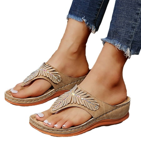 Womens Wedge Flip Flops Sandals with Arch Support Summer Platform Bohemia Flat Shoes Casual T-Strap Rhinestone Thong Sandal
Womens Wedge Flip Flops Sandals with Arch Support Summer Platform Bohemia Flat Shoes Casual T-Strap Rhinestone Thong Sandal