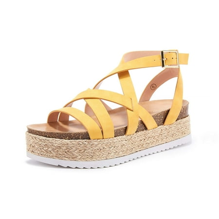 Saodimallsu Women Wedge Espadrilles Platform Cross Strap Ankle Buckle Open Toe Slingback Summer Sandals
Saodimallsu Women Wedge Espadrilles Platform Cross Strap Ankle Buckle Open Toe Slingback Summer Sandals