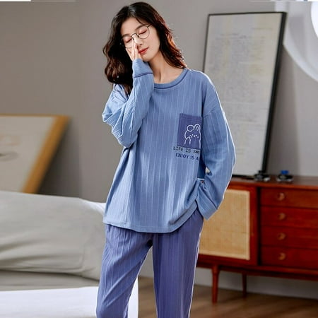 QWZNDZGR Spring Autumn New Women s Pajamas Sets Long sleeved Cartoon Casual Pajamas Knitted Cotton Home Sleepwear Loungewear Set M-XXXL
QWZNDZGR Spring Autumn New Women s Pajamas Sets Long sleeved Cartoon Casual Pajamas Knitted Cotton Home Sleepwear Loungewear Set M-XXXL