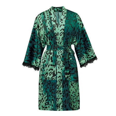 Womens Robe Womens Kimono Robe Cover Up Lace Printed Sleepwear Satin Silky Nightgown
Womens Robe Womens Kimono Robe Cover Up Lace Printed Sleepwear Satin Silky Nightgown