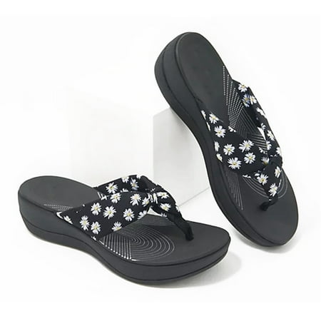 Thong Sandals Non-slip For Women Black 42