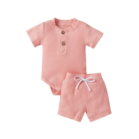 EHTMSAK Toddler Baby Children Girl Clothing Set Short Sleeve Summer Outfits Button Bodysuit and Shorts Set Pink 90
EHTMSAK Toddler Baby Children Girl Clothing Set Short Sleeve Summer Outfits Button Bodysuit and Shorts Set Pink 90