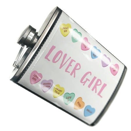 NEONBLOND Flask Lover Girl Valentine s Day Conversation Hearts Border