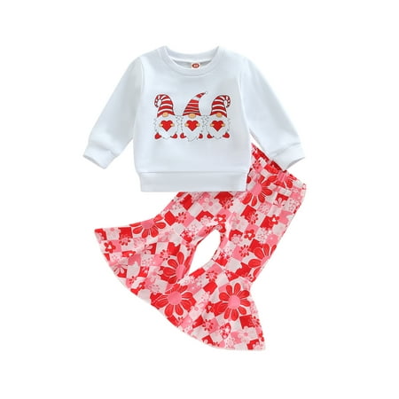 Frobukio Valentine s Day Toddler Baby Girls Pants Sets Long Sleeve Crew Neck Sweatshirt Heart Print Flare Pants Pink Doll Flower 6-12 Months
Frobukio Valentine s Day Toddler Baby Girls Pants Sets Long Sleeve Crew Neck Sweatshirt Heart Print Flare Pants Pink Doll Flower 6-12 Months