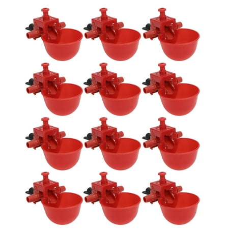

12PCS Adjustable Drinking Fountain Automatic Bird Waterer Practical Drinking Bowl for Pigeons Chickens Birds