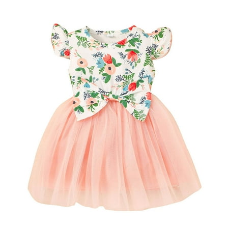 DNDKILG Baby Toddler Girl Bow Short Sleeve Dresses Summer Dress Floral Sundress Pink 12M-5Y 90
DNDKILG Baby Toddler Girl Bow Short Sleeve Dresses Summer Dress Floral Sundress Pink 12M-5Y 90