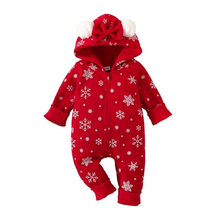 Co.MMehjri Baby Girls Christmas Jumpsuit 0-18M Long Sleeve Hooded Snow Print Zip-up Romper Christmas Clothes
Co.MMehjri Baby Girls Christmas Jumpsuit 0-18M Long Sleeve Hooded Snow Print Zip-up Romper Christmas Clothes