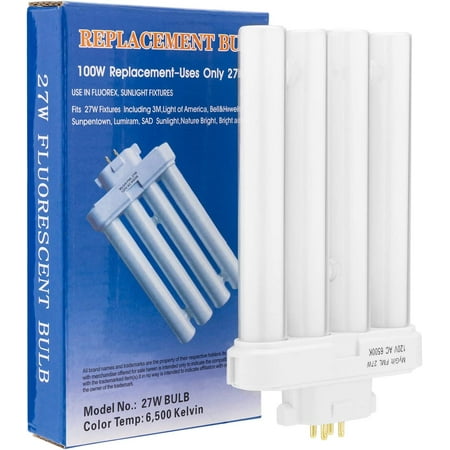 MyGift Fluorescent Replacement Light Bulb 4 Pin 6500K 27 Watt for The Bright As Day! Daylight Spectrum Lamp Brand
MyGift Fluorescent Replacement Light Bulb 4 Pin 6500K 27 Watt for The Bright As Day! Daylight Spectrum Lamp Brand