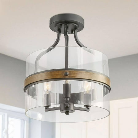 The Gray Barn Modern Farmhouse 3-Light Flush Mount with Clear Glass Shade 3 Bronze. 3 W12 x H14.6 13 to 24 Inches Painted 13 to 24 Inches
The Gray Barn Modern Farmhouse 3-Light Flush Mount with Clear Glass Shade 3 Bronze. 3 W12 x H14.6 13 to 24 Inches Painted 13 to 24 Inches