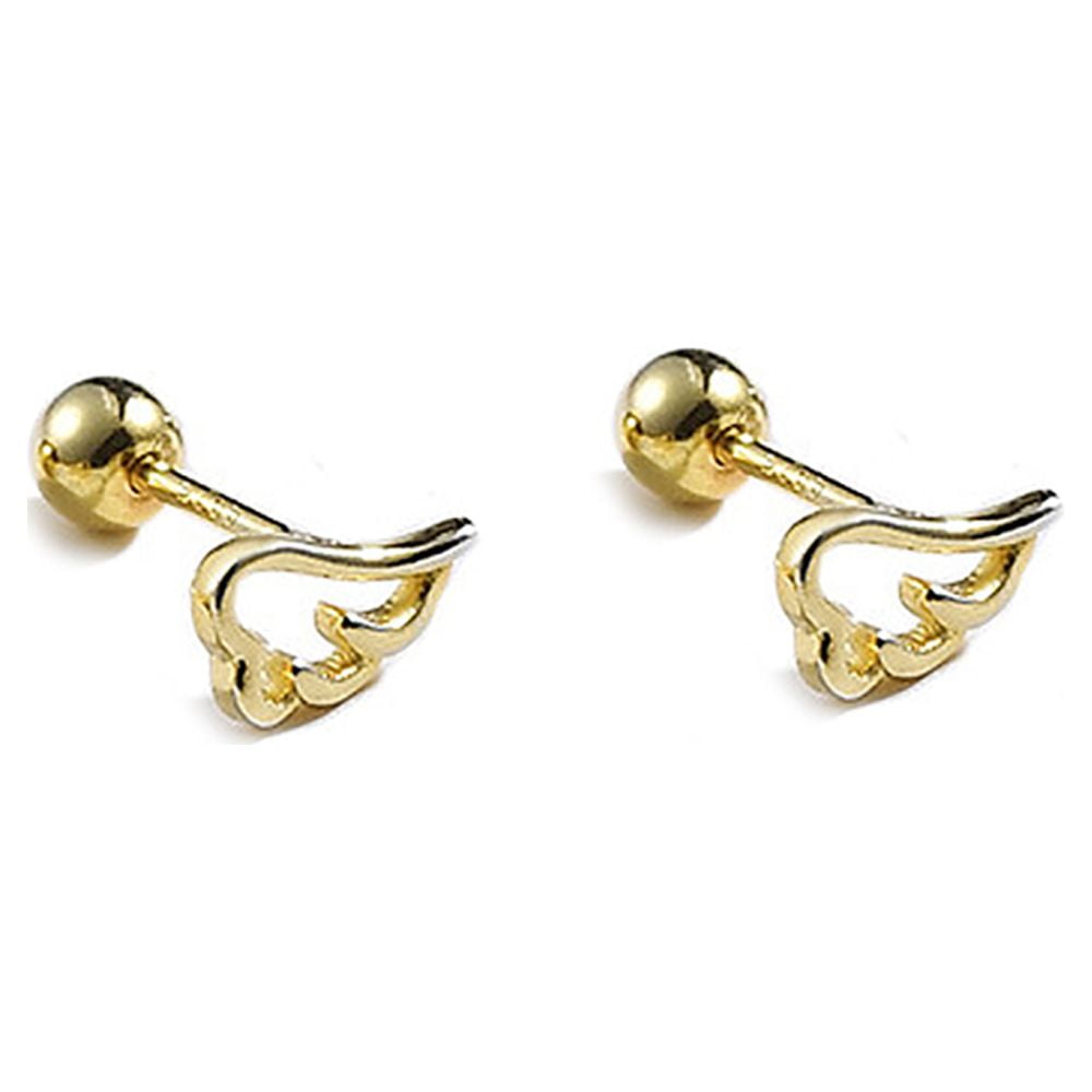 G Gold Angel Wing Cartilage Tiny Stud Earrings For Women Girls