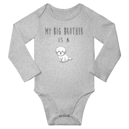 My Big Brother is a Bichon Frise Dog Cute Baby Long Sleeve Clothing Bodysuits Boy Girl (Gray 6-12M)
My Big Brother is a Bichon Frise Dog Cute Baby Long Sleeve Clothing Bodysuits Boy Girl (Gray 6-12M)