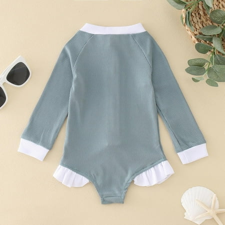 Gubotare Summer Toddler Girls Long Sleeve Solid Color Ruffles 1 Piece Swimwear Beach Onesie Bathing Suits for Girls Bikinis Gray 12-18 Months
Gubotare Summer Toddler Girls Long Sleeve Solid Color Ruffles 1 Piece Swimwear Beach Onesie Bathing Suits for Girls Bikinis Gray 12-18 Months