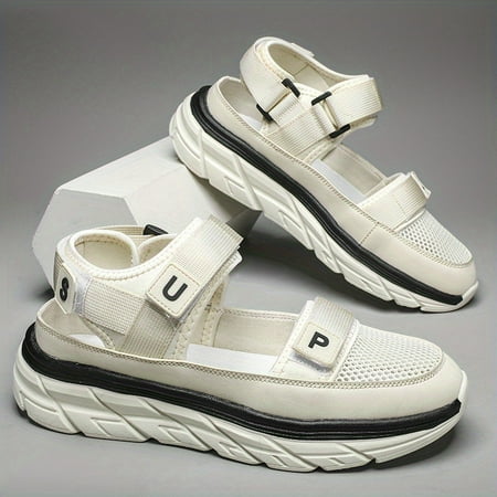 Closed Toe Hook And Loop Platform Sandals Non-Slip Comfortable Beach Shoes Summer