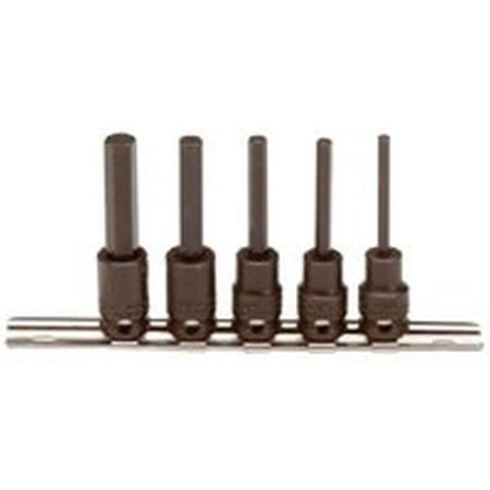 Stanley Proto J72252 5 Piece 3/8 Drive Metric Hex Bit Socket Set Black