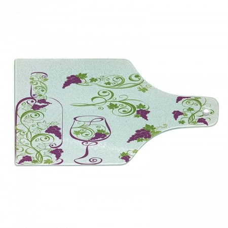 Wine Cutting Board Wine Bottle and Glass Grapevines Lettering with Swirled Branches Lines Tempered Glass Cutting and Serving Board Wine Bottle Shape Purple Lime Green White by Ambesonne
Wine Cutting Board Wine Bottle and Glass Grapevines Lettering with Swirled Branches Lines Tempered Glass Cutting and Serving Board Wine Bottle Shape Purple Lime Green White by Ambesonne