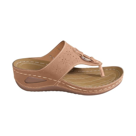 FRSASU Flip Flops for Women Hollow Metal Circle Thick-Soled Wedge Heel Flip-Flops Women Brown 8.5(41)
FRSASU Flip Flops for Women Hollow Metal Circle Thick-Soled Wedge Heel Flip-Flops Women Brown 8.5(41)