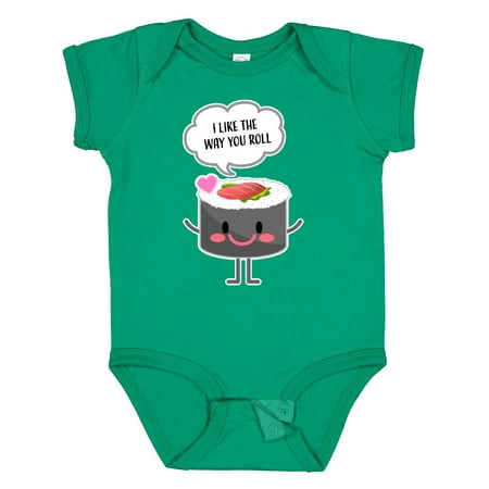 Inktastic Sushi I Like the Way You Roll Gift Baby Boy or Baby Girl Bodysuit