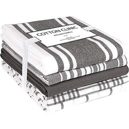 Cotton Clinic Assorted Kitchen Towels 5 Pack - Soft Absorbent Quick Drying Table and Kitchen Linen - Dish Towels Dish Cloths Tea Towels and Cleaning Towels with Hanging Loop - 16x28 / Grey
Cotton Clinic Assorted Kitchen Towels 5 Pack - Soft Absorbent Quick Drying Table and Kitchen Linen - Dish Towels Dish Cloths Tea Towels and Cleaning Towels with Hanging Loop - 16x28 / Grey