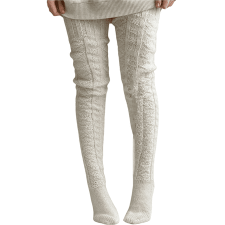 Suanret Women Soft Knitted Long Tube Socks Autumn Winter Solid Thigh High Over Knee Stockings Leg Warmers White One Size
Suanret Women Soft Knitted Long Tube Socks Autumn Winter Solid Thigh High Over Knee Stockings Leg Warmers White One Size