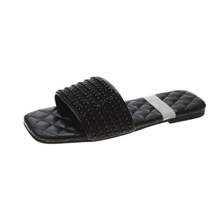 Women s Flat Sandals Slip-on Style Peep Toe Casual Shoes with Rubber Sole Summer Beach Supply 37 Black
Women s Flat Sandals Slip-on Style Peep Toe Casual Shoes with Rubber Sole Summer Beach Supply 37 Black