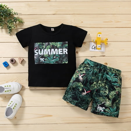 Yubatuo Toddler Kids Baby Boys Fashion Letter Summer Floral Tops+ Shorts Outfits Set Green 120
Yubatuo Toddler Kids Baby Boys Fashion Letter Summer Floral Tops+ Shorts Outfits Set Green 120