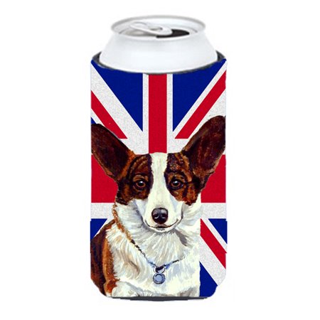 Corgi with English Union Jack British Flag Tall Boy Beverage Insulator Hugger LH9485TBC