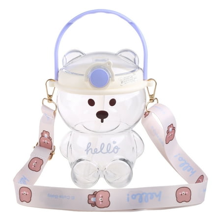 Dasbsug Cute Cartoon Bear Kids Straw Water Bottle with Handle and Adjustable Rope for Girls School Drinking Tea Milk Container Organizer
Dasbsug Cute Cartoon Bear Kids Straw Water Bottle with Handle and Adjustable Rope for Girls School Drinking Tea Milk Container Organizer