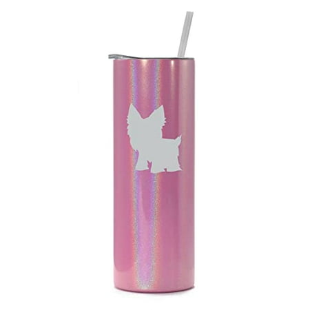 20 oz Skinny Tall Tumbler Stainless Steel Vacuum Insulated Travel Mug Cup With Straw Yorkie (Pink Iridescent Glitter)
20 oz Skinny Tall Tumbler Stainless Steel Vacuum Insulated Travel Mug Cup With Straw Yorkie (Pink Iridescent Glitter)