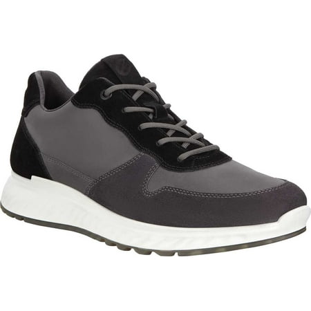 Men s ECCO ST1 Perf Sneaker Magnet/Dark Shadow Full Grain Leather/Suede 41 M