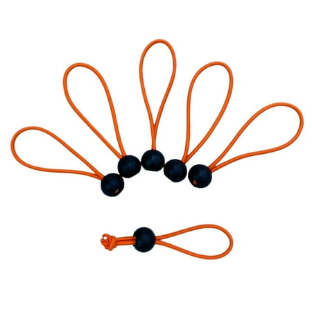 6 Pieces Heavy Duty Ball Cord Tarp Tent Tie Down Tope Orange 4 inch