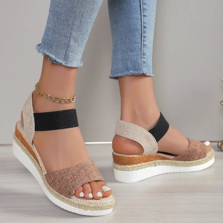 Yzengfg Women Sandals Fashionable New Pattern Simple Color Blocking Wedge Thick Sole Comfortable Open Toe Breathable Floral Sandals for Women Heels
Yzengfg Women Sandals Fashionable New Pattern Simple Color Blocking Wedge Thick Sole Comfortable Open Toe Breathable Floral Sandals for Women Heels