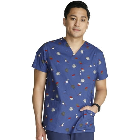Cherokee Prints Scrubs Top For Men & Women V-Neck Print CK691