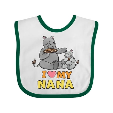 Inktastic I Love My Nana Hippos Gift Baby Boy or Baby Girl Bib