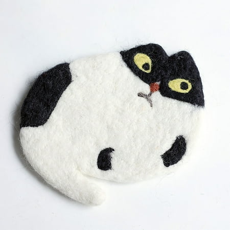 

WGOUP Wool Coasters- Set Of 4 Wool-Felt Cat Shape-Coasters -Gifts For Cat Lovers-Coaster Set-Funny Drink-Coasters A(Buy 2 Get 1 Free)
