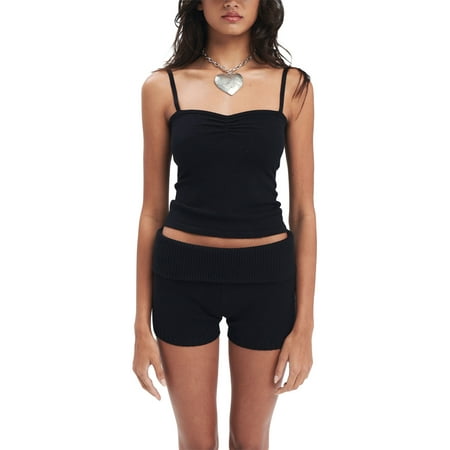 2 Pcs Womens Y2K Shorts Set Stylish Sleeveless Crop Cami Top Low Waist Shorts Summer Outfits Loungewear Pajamas
2 Pcs Womens Y2K Shorts Set Stylish Sleeveless Crop Cami Top Low Waist Shorts Summer Outfits Loungewear Pajamas