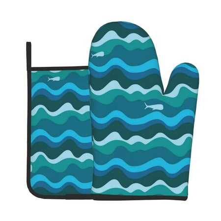 Oven Mitts And Pot Holders 2 Pcs Set High Heat Resistant Degree Extra Thicken Long Kitchen Oven Glove For Kitchen Baking Grilling Non-Slip Cooking Mitts Floating Whales Blue Waves
Oven Mitts And Pot Holders 2 Pcs Set High Heat Resistant Degree Extra Thicken Long Kitchen Oven Glove For Kitchen Baking Grilling Non-Slip Cooking Mitts Floating Whales Blue Waves