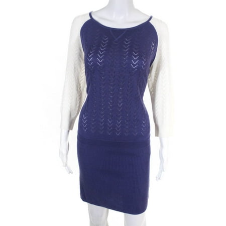 Pre-owned|Patrizia Pepe Womens Sweater Dress Purple Cream Size 1