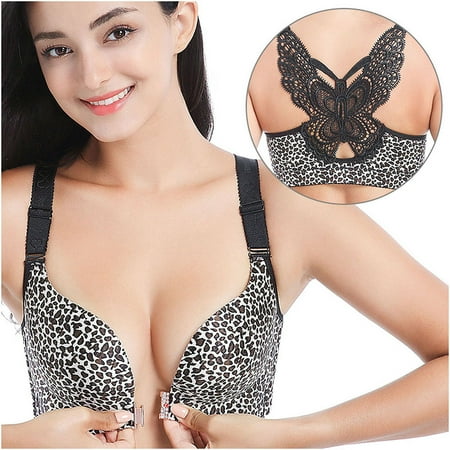 Muxika Women s Front Closure Wireless Bra Leopard Print Butterfly Back Bras for Women Sexy Push Up Shaping Wire Free Everyday Bra
Muxika Women s Front Closure Wireless Bra Leopard Print Butterfly Back Bras for Women Sexy Push Up Shaping Wire Free Everyday Bra