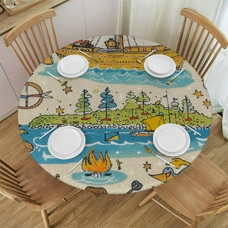 Orinice Boat Camping Folk Art Round Table Cover Stain Resistant Washable Indoor Outdoor Tablecloth Kitchen Dining Wedding Parties 100% Polyester Fiber 46-50
Orinice Boat Camping Folk Art Round Table Cover Stain Resistant Washable Indoor Outdoor Tablecloth Kitchen Dining Wedding Parties 100% Polyester Fiber 46-50