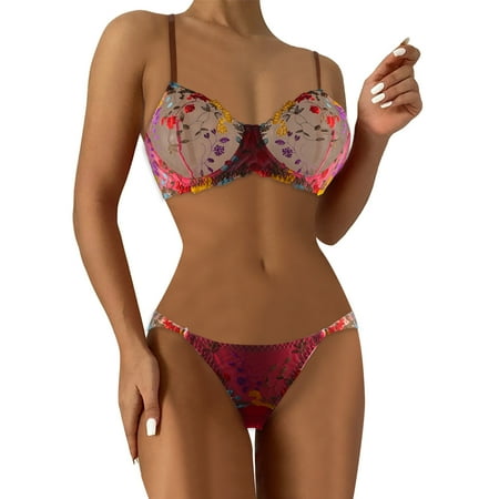 Lingerie for Women Lace Floral Color Matching With Steel Ring Bra Briefs Lingerie Set
Lingerie for Women Lace Floral Color Matching With Steel Ring Bra Briefs Lingerie Set