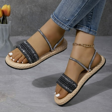 Sandals Women Comfortable Summer Sandals Durable Sandals Beach Sandals for WomanLadies Summer Flowers Bohemian Style Rhinestone Sequins Beach Outside Wear Flat Sandals SlippersBlack38
Sandals Women Comfortable Summer Sandals Durable Sandals Beach Sandals for WomanLadies Summer Flowers Bohemian Style Rhinestone Sequins Beach Outside Wear Flat Sandals SlippersBlack38