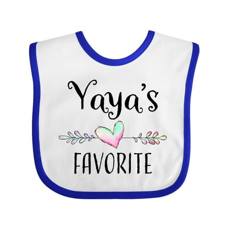 Inktastic Yaya s Favorite- Heart Grandchild Gift Baby Boy or Baby Girl Bib