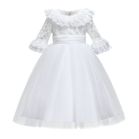 2T Toddler Girls Wedding Princess Dress Party Dress Formal Pageant Dress 3T Toddler Girl Long Sleeve Embroiedry Floral Lace Design Ruffled Tulle Layer Party Formal Pageant Dress White
2T Toddler Girls Wedding Princess Dress Party Dress Formal Pageant Dress 3T Toddler Girl Long Sleeve Embroiedry Floral Lace Design Ruffled Tulle Layer Party Formal Pageant Dress White